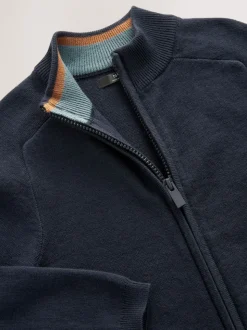 marine - Cardigan zippé en tricot (3-16ans)