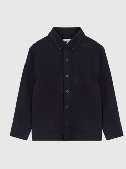 marine - Chemise Oxford Reiss Greenwich à boutons