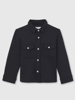 marine - Chemise Reiss Alabaster texturée gaufrée