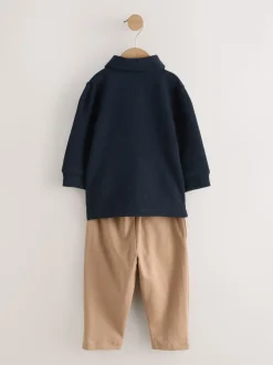 marine - Ensemble polo et jogging à manches longues (3mois-7ans)