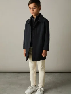 marine - Manteau hybride amovible à col cheminée Reiss Logan