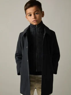 marine - Manteau hybride amovible à col cheminée Reiss Logan