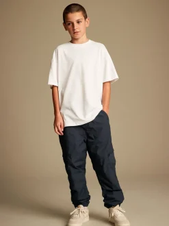 marine - Pantalon cargo doublé (3-16 ans)