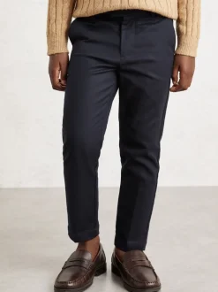 marine - Pantalon chino ajusté Reiss Eastbury en coton mélangé