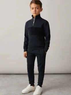 marine - Pantalons de jogging décontractés avec cordon de serrage Reiss Croxley