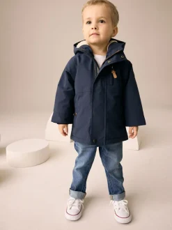 marine - Parka imperméable doublée de borg (3mois-7ans)