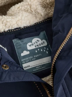 marine - Parka imperméable doublée de borg (3mois-7ans)