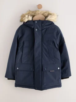 marine - Parka épaisse Résistant à la douche bordée de fausse fourrure (3-16ans)