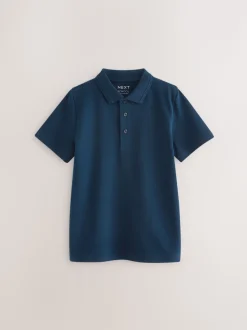 marine - Polos en coton à manches courtes pour l'école, lot de 2 (3-16ans)