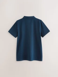 marine - Polos en coton à manches courtes pour l'école, lot de 2 (3-16ans)