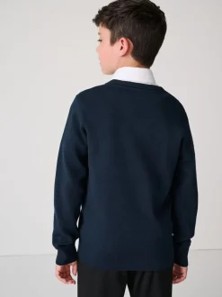 marine - Pull Clarks unisexe en maille pour l’école