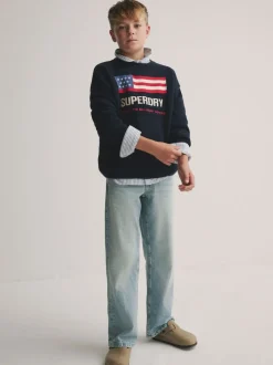 marine - Pull Superdry en maille