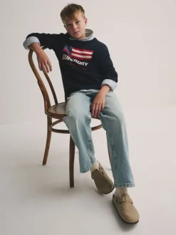 marine - Pull Superdry en maille