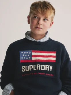 marine - Pull Superdry en maille