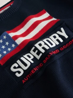 marine - Pull Superdry en maille