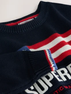 marine - Pull Superdry en maille