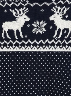 marine - Pull The Little Tailor motif jacquard renne de Noël enfant