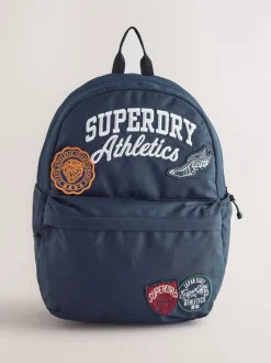marine - Sac à dos Superdry Back to School brodé à logo universitaire