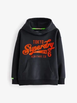 marine - Superdry Logo Sweat-shirt à capuche