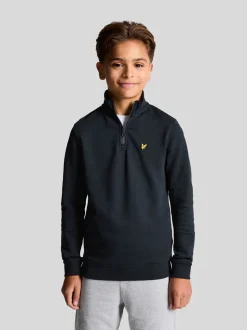 marine - Sweat-shirt Lyle & Scott demi-zippé en coton pour Garçons