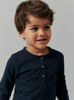 marine - T-shirt à manches longues Henleys (3mths-7yrs)