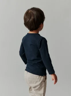 marine - T-shirt à manches longues Henleys (3mths-7yrs)