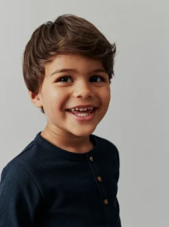 marine - T-shirt à manches longues Henleys (3mths-7yrs)