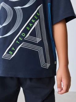 marine - T-shirt Baker by Ted Baker graphique lettre