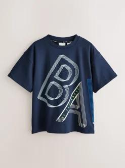 marine - T-shirt Baker by Ted Baker graphique lettre