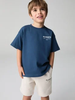 marine - T-shirt smALLSAINTS jeune oversize à Col rond