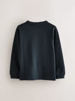 marine - T-shirt Superdry Henley à manches longues