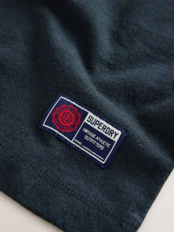 marine - T-shirt Superdry Henley à manches longues