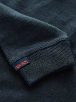 marine - T-shirt Superdry Henley à manches longues