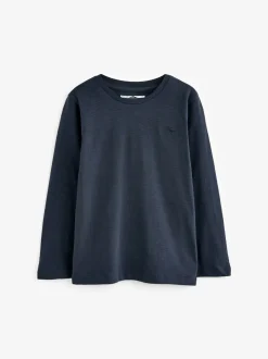 marine - T-shirt uni à manches longues (3mths-7yrs)