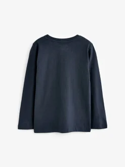 marine - T-shirt uni à manches longues (3mths-7yrs)