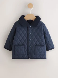 marine - Veste matelassée à col en velours côtelé pour bébé (0mois2ans)