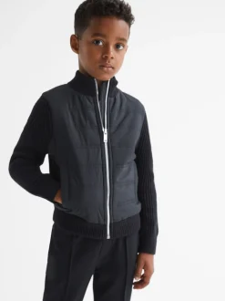marine - Veste matelassée Reiss Trainer hybride avec fermeture éclair