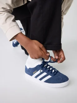 Marine/Blanc - Baskets adidas Originals Gazelle Lace Junior