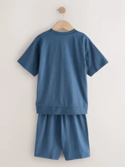 Marine/Gris - Lot de 3 pyjamas à jambes courtes (3-16ans) (3-16ans)