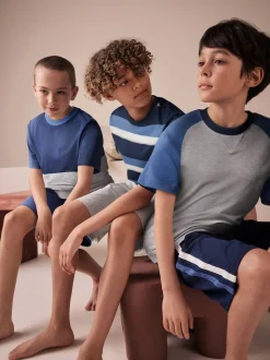 Marine/Gris - Pyjama court 3 Pack (3-16ans)