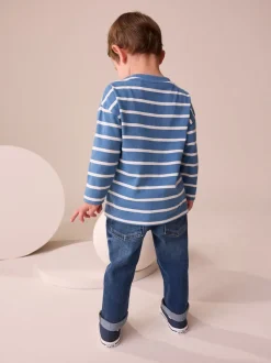 Marine/White Stripe - T-shirt Bluey à manches longues (6mois-8ans)