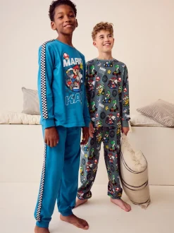 Mario Kart Vert/Bleu - Lot de 2 joggings de pyjama (3-14ans)