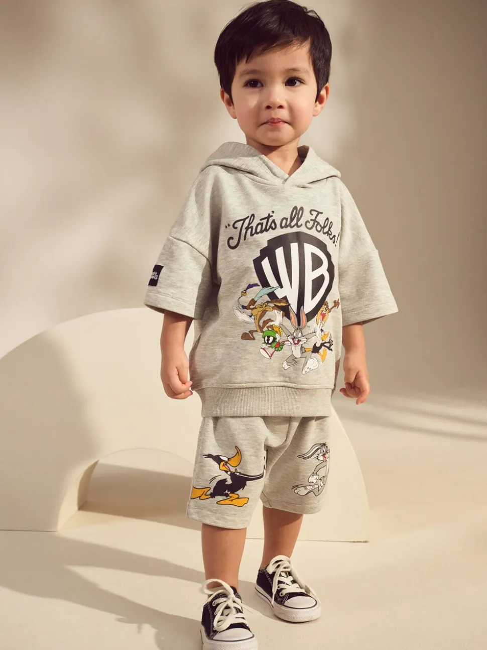 Marl gris - Looney Tunes Ensemble sweat à capuche et short à manches courtes (6mois8ans)