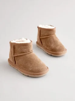 Marron - Bottes en daim doublées et chaudes