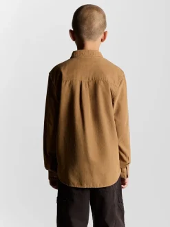 Marron - Chemise Lyle & Scott en velours côtelé pour garçons