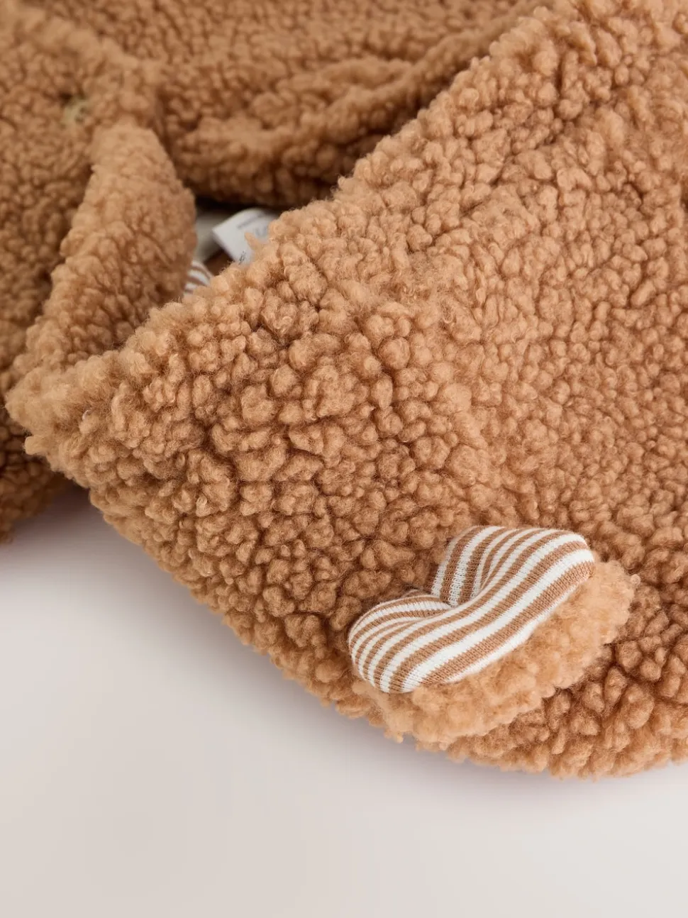 Marron - Combinaison bébé à capuche en peau de mouton