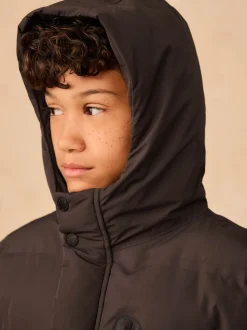 Marron - Doudoune imperméable à Gamme longue doublée de polaire (3-17ans)