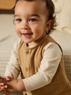 Marron - Ensemble salopette et body pour bébé (0mths-2yrs)