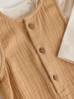 Marron - Ensemble salopette et body pour bébé (0mths-2yrs)