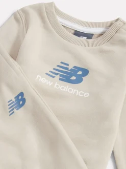 Marron - Ensemble Survêtement New Balance FT Col rond